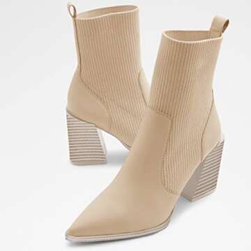 Lvemas Womens Chunky Stacked Heel Ankle Boots - Stylish and Comfortable