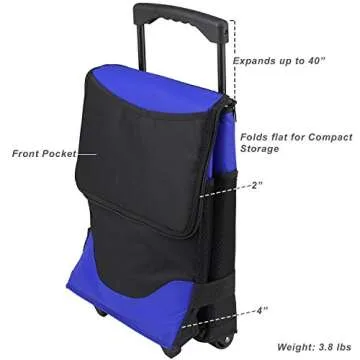 Picnic at Ascot Original 32 Can Collapsible Rolling Insulated Cooler- Designed & Quality Approved in the USA