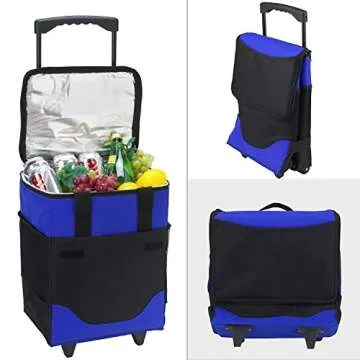 Picnic at Ascot Original 32 Can Collapsible Rolling Insulated Cooler- Designed & Quality Approved in the USA