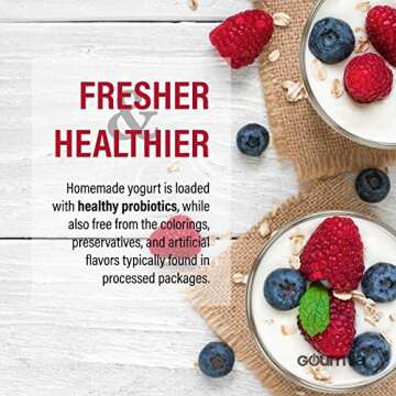Gourmia Digital Yogurt Maker with 7 Glass Jars - Easy & Healthy Homemade Yogurt