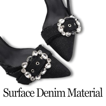 Elegant Denim Kitten Heels - Stylish Women's Pumps