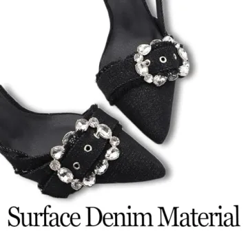 Elegant Denim Kitten Heels - Stylish Women's Pumps