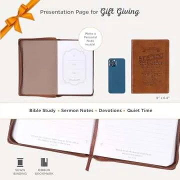 Classic Faux Leather Inspirational Journal Joshua 1:9