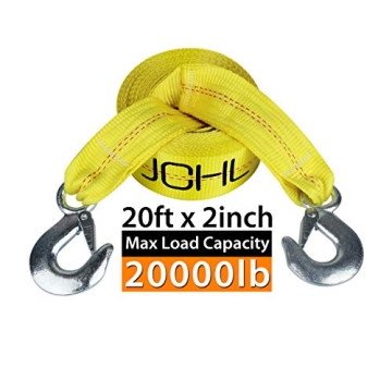 JCHL 20,000 lbs Tow Strap for Vehicles Heavy Duty Recovery Rope