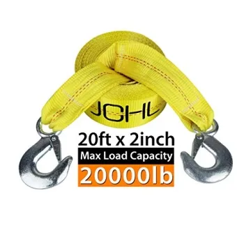 JCHL 20,000 lbs Tow Strap for Vehicles Heavy Duty Recovery Rope