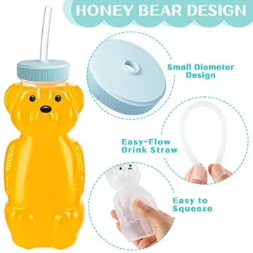 Cute Baby Bear Straw Cup Set for Toddlers