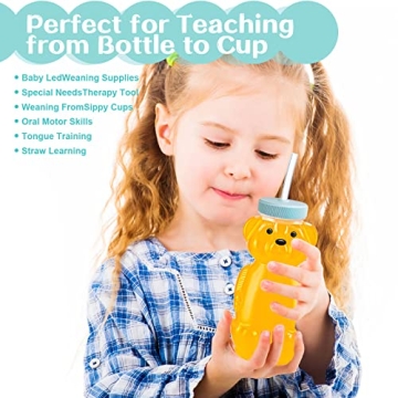Cute Baby Bear Straw Cup Set for Toddlers