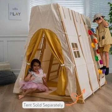 Avenlur Magnolia Indoor Playground 7-in-1 Jungle Gym Playset for Kids 2-6yrs - Slide, Climbing Wall, Rope Wall Climber, Monkey Bars, Swing - Waldorf and Montessori Style Wooden Climb Set. USA Company.