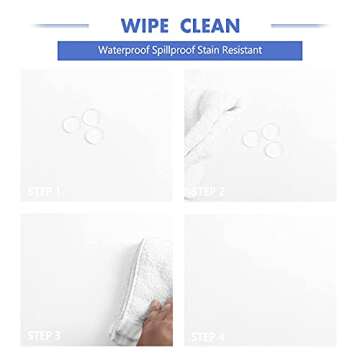 Hiasan Round Tablecloth 50 Inch - Waterproof Stain Resistant Spillproof Polyester Fabric Table Cloth for Dining Room Kitchen Party, White