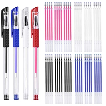 JANYUN 8 Pieces Heat Erasable Pens for Fabric with 52 Refills Fabric Marking Pens Fabric Markers for...