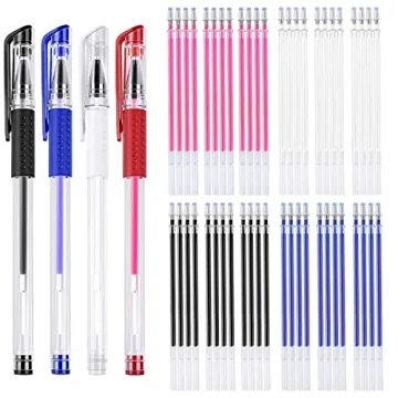 JANYUN 8 Pieces Heat Erasable Pens for Fabric with 52 Refills Fabric Marking Pens Fabric Markers for...