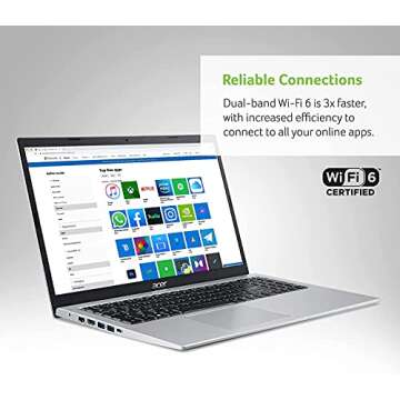 acer 2022 Aspire 5 Slim Laptop, 15.6 inch FHD IPS Display, 11th Gen Intel Core i3-1115G4 Processor (Beats Ryzen 3 3250U), WiFi 6, Amazon Alexa, Windows 11 Home in S Mode (12GB RAM | 512GB SSD)