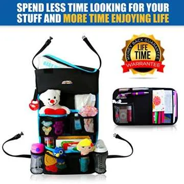 Fancy Mobility Car Backseat Organizer - Baby Accessories, Kids Small Toys & Travel Essentials Holder - Great Storage Bag for Road Trip - Perfect Baby Shower Gift