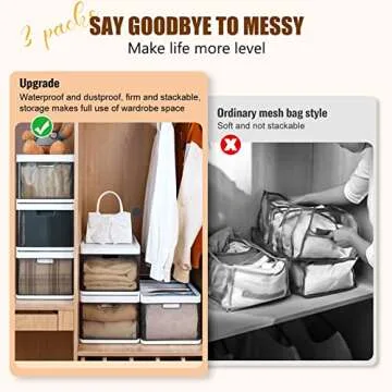 Gsiekare 4 Pack Stackable Plastic Storage Bins with 1 Lid, 18 Qt Foldable Closet Organizers and Storage, Stackable Storage Bins, Storage Drawers for Clothes Toys