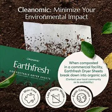 Eco-Friendly Cleanomic Earthfresh Fragrance-Free Dryer Sheets