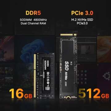 BOSGAME P3 Mini PC Desktop Computers, AMD Ryzen 9 6900HX, 16GB DDR5, 512GB PCIe 4.0 SSD, Windows 11 Pro, Dual LAN 2.5G/Wi-Fi 6E/BT5.2, 4K Triple Display, Compact Silent PC for Gaming, Office, Design