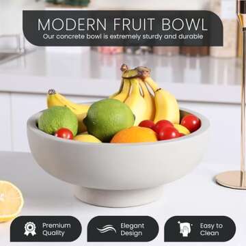 Modern FNTSTICGOODS Concrete Fruit Bowl for Stylish Kitchens