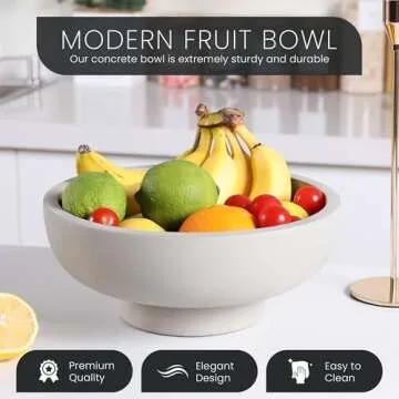 Modern FNTSTICGOODS Concrete Fruit Bowl for Stylish Kitchens