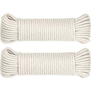 SteadMax 100ft Natural Cotton Rope - Durable Utility Cord for All Needs