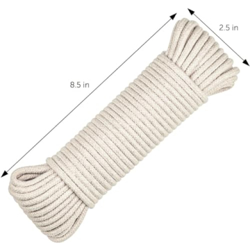 SteadMax 100ft Natural Cotton Rope for DIY and Outdoors