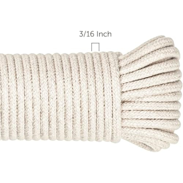 SteadMax 100ft Natural Cotton Rope for DIY and Outdoors