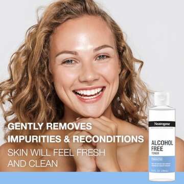 Neutrogena Alcohol-Free Gentle Daily Fragrance-Free Face Toner to Tone & Refresh Skin, Toner Gently Removes Impurities & Reconditions Skin, Hypoallergenic, 8 fl. oz