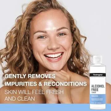 Neutrogena Alcohol-Free Gentle Daily Fragrance-Free Face Toner to Tone & Refresh Skin, Toner Gently Removes Impurities & Reconditions Skin, Hypoallergenic, 8 fl. oz