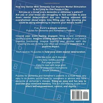 Puzzles For Dementia And Alzheimer's Patients: Very Easy Sudoku Puzzles