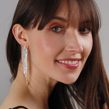 Humble Chic Sparkly CZ Earrings - Waterfall Tassel Design