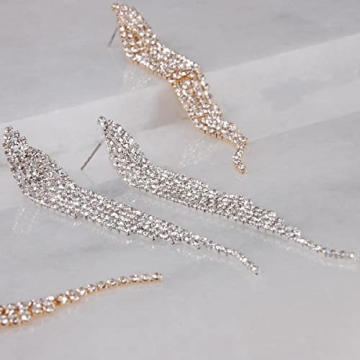 Humble Chic Sparkly CZ Earrings - Waterfall Tassel Design