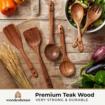 Teak Wood Cooking Utensils Set – 6 Pcs