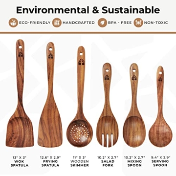Teak Wood Cooking Utensils Set – 6 Pcs