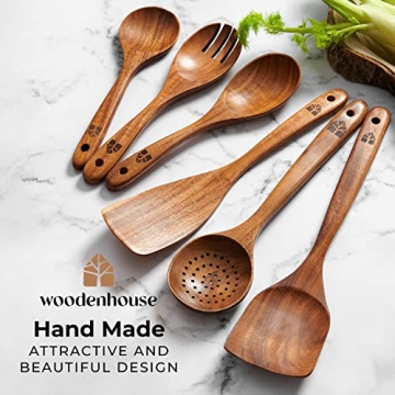 Teak Wood Cooking Utensils Set – 6 Pcs