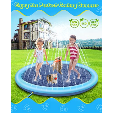 Raxurt Splash Pad 67in Durable Anti-Slip Outdoor Water Fun