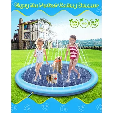 Raxurt Splash Pad 67in Durable Anti-Slip Outdoor Water Fun