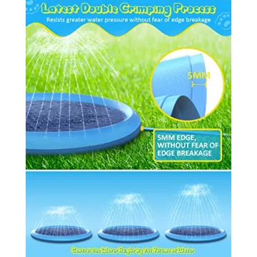 Raxurt Splash Pad 67in Durable Anti-Slip Outdoor Water Fun