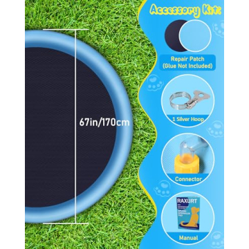 Raxurt Splash Pad 67in Durable Anti-Slip Outdoor Water Fun