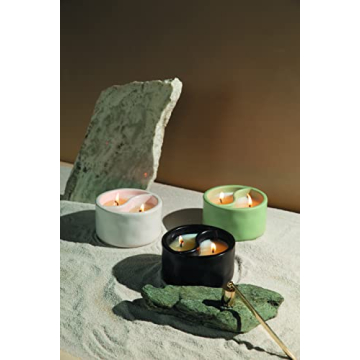 Paddywax Yin Yang Candle Black Salt Teakwood 11-Ounce