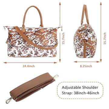 Stylish Brindle Cowhide Weekender Bag for Travel