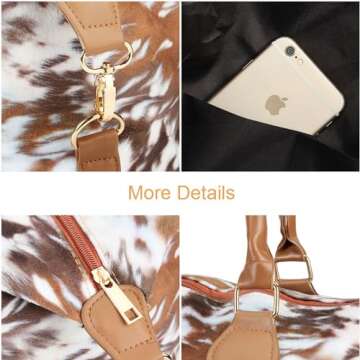 Stylish Brindle Cowhide Weekender Bag for Travel