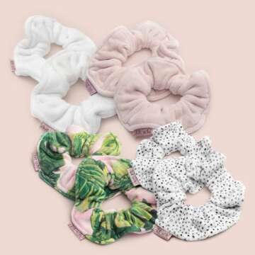 Kitsch Microfiber Hair Towel Scrunchies - Soft, Large for Women and Girls | Hair Drying Towels | Big Scrunchies, 2 pc (Palm)