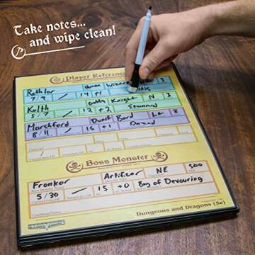 Stratagem The Master's Tome 4-Panel Customizable GM Screen with Free Inserts – Dry Erase, Dungeon & Game Master Accessory for Tabletop RPG Campaigns (Black)