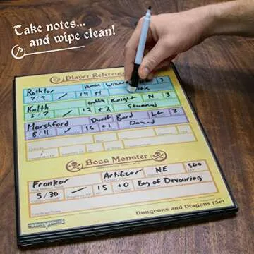 Stratagem The Master's Tome 4-Panel Customizable GM Screen with Free Inserts – Dry Erase, Dungeon & Game Master Accessory for Tabletop RPG Campaigns (Black)