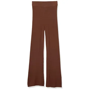 The Drop Women's Ellison Rib Flare Leg Pants in Chocolate