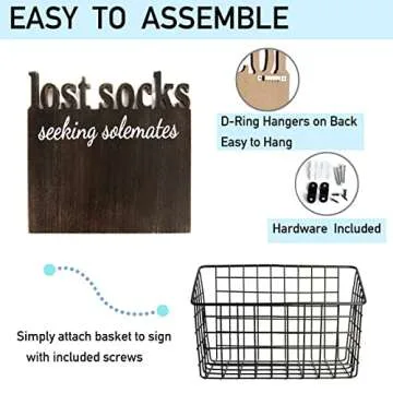 EVA murmure Cutout Letters Lost Socks - Laundry Room Organization, Farmhouse Laundry Room Decor And Accessories Laundry Sign Wall Decor - House Decor, Gifts For Women - 11x12x6inches-brown