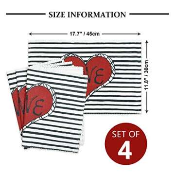ASPMIZ Valentine's Day Placemats Set - Stylish Table Mats