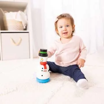 Melissa & Doug Snowman Stacker Wooden Toddler Toy