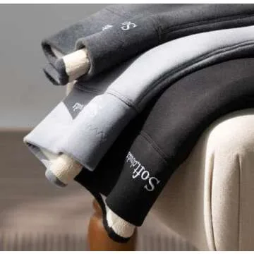 BJBXGDT Casual Warm Winter Solid Pants, Soft Clouds Fleece Leggings, Winter Leggings for Women (Black,S)