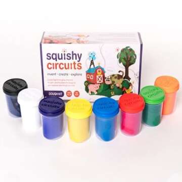 Squishy Circuits Dough Kit - Explore Electrical Circuits with Play Dough - STEM Science Kits for Kids Age 8-12 - Fun and Educational at Home, Classrooms, Camps, and More!