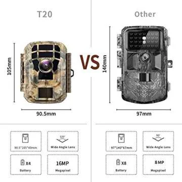 Trail Camera 16MP 1080P Game Camera Motion Activated Wildlife Scouting Hunting Cam with 2.0 ″LCD Screen 120° Wide Angle Lens Night Vision Waterproof